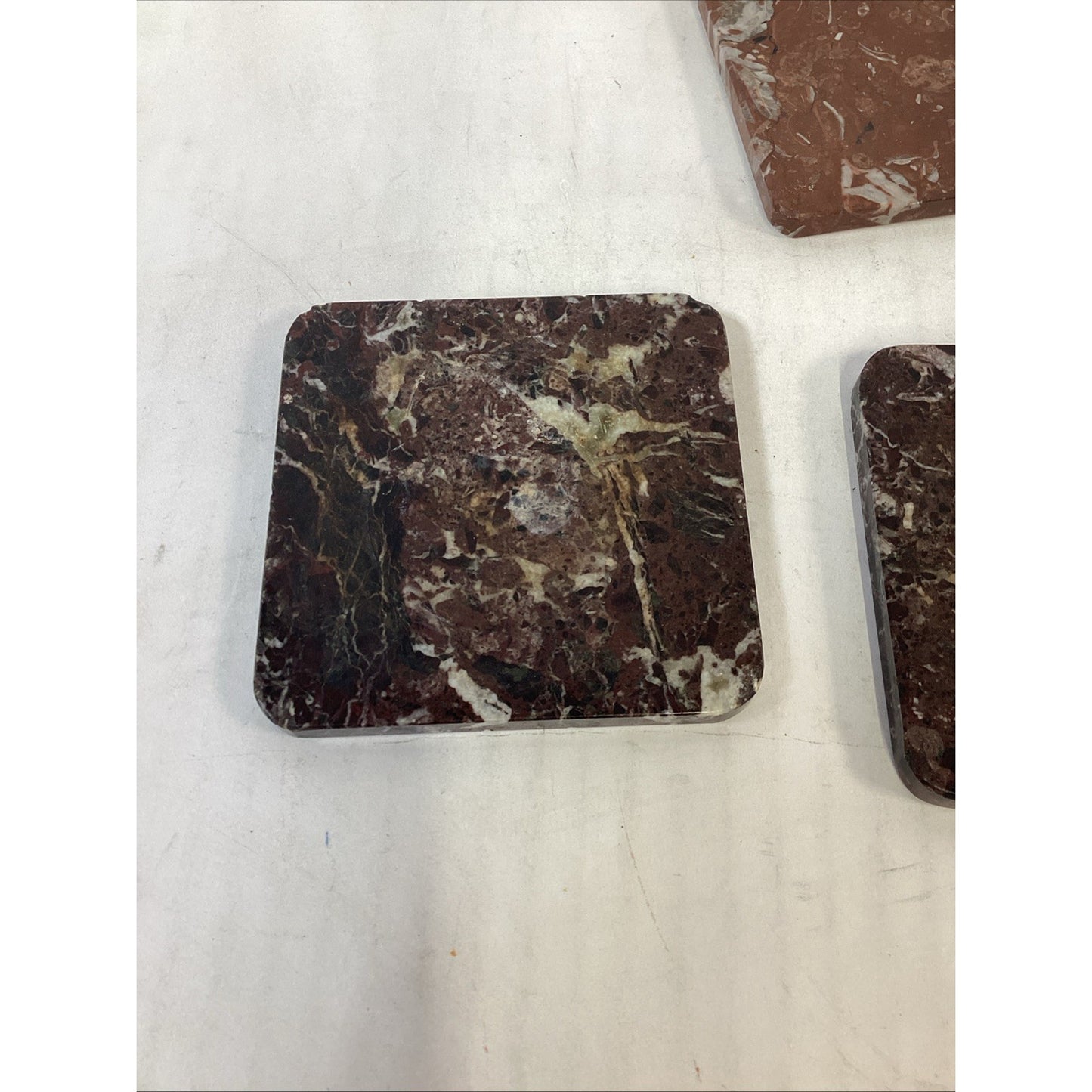 Set Of 3 Vintage Marble Coasters