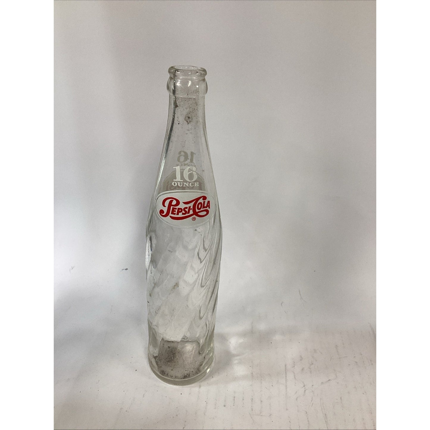 Lot Of 2 Vintage Glass Pepsi Bottles - 16oz & 8 Oz
