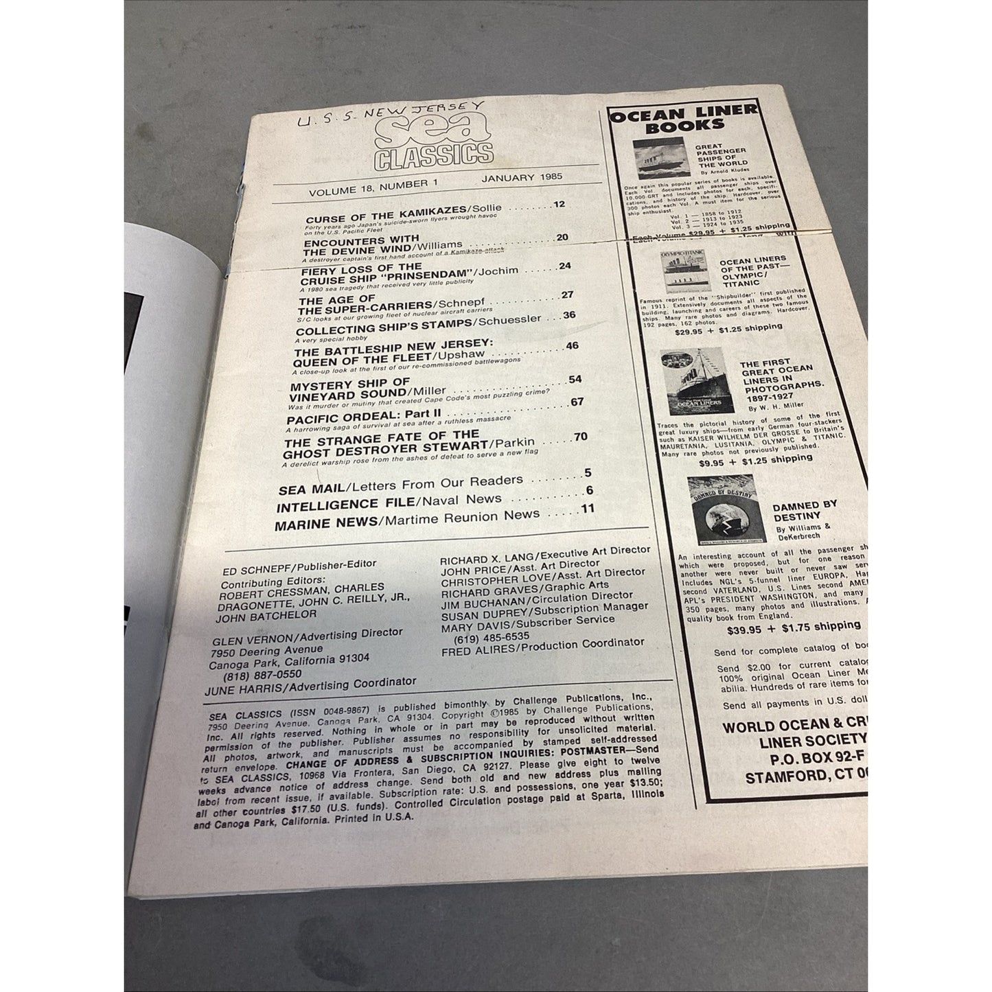 Popular Mechanics Return Of The Mightiest Warships 1982 & Sea Classics USS NJ