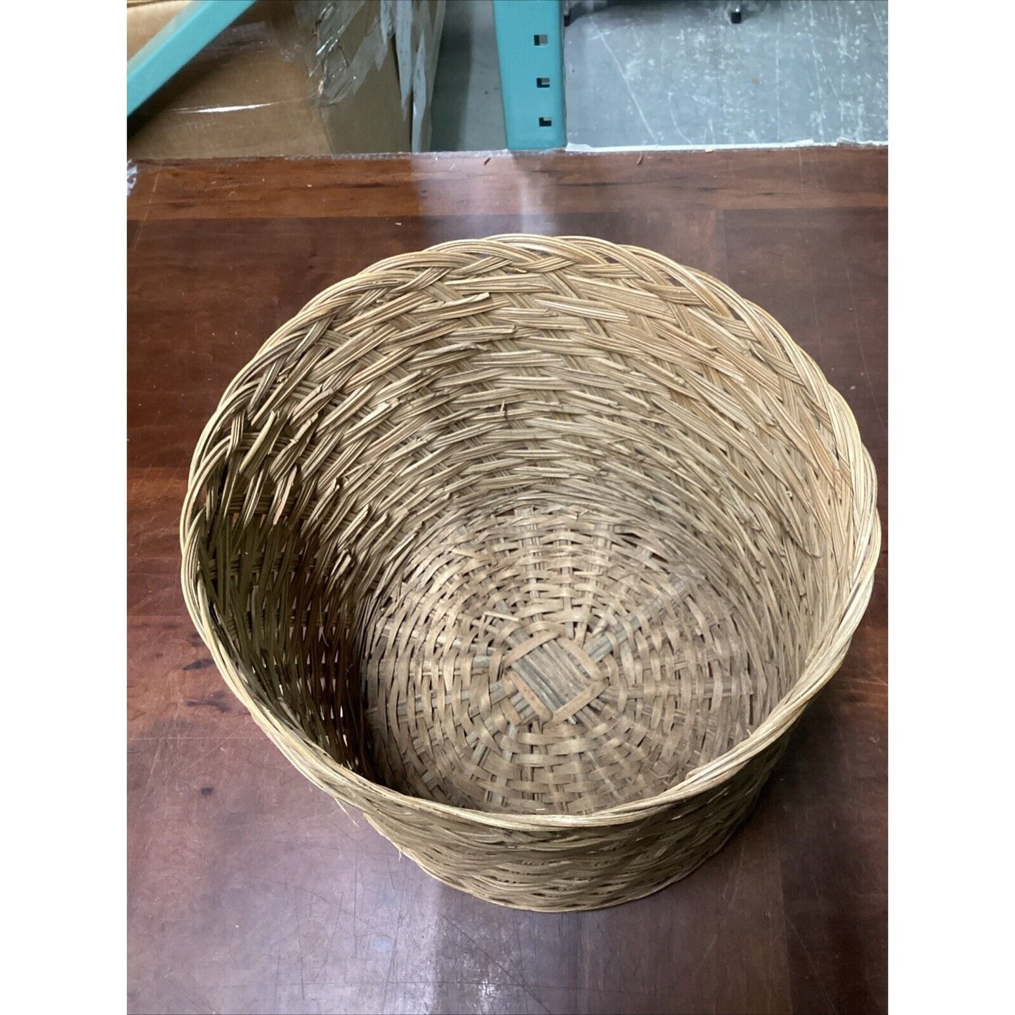 Wicker Rattan Hand Woven Laundry Basket Waste Basket - 13.5"Hx13.5"D