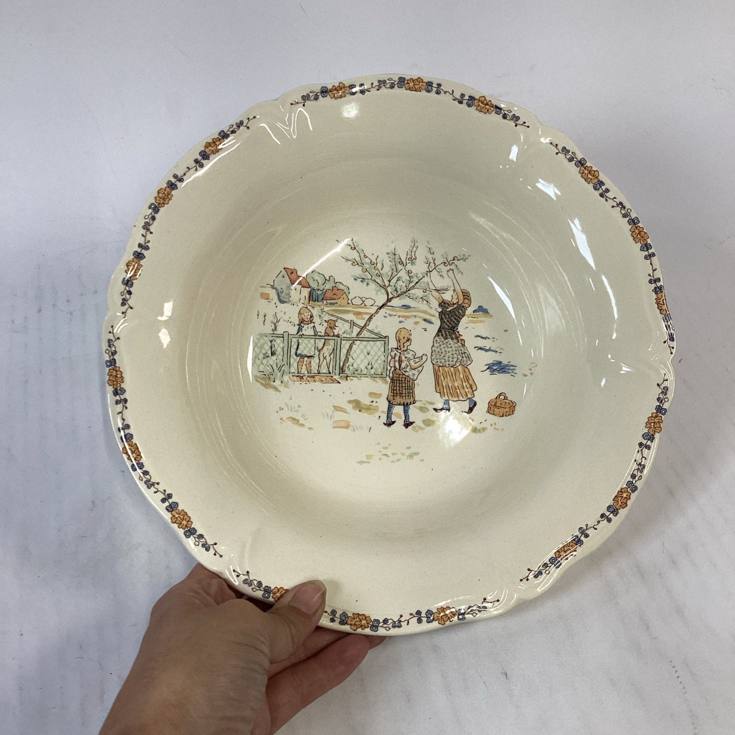 Vintage Sarreguemines Digoin France Enfants Richard Serving Dish - 10”D