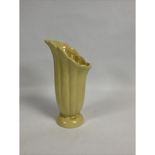 Vintage Art Deco Abingdon Pottery Tall Yellow Vase Made in USA 11”