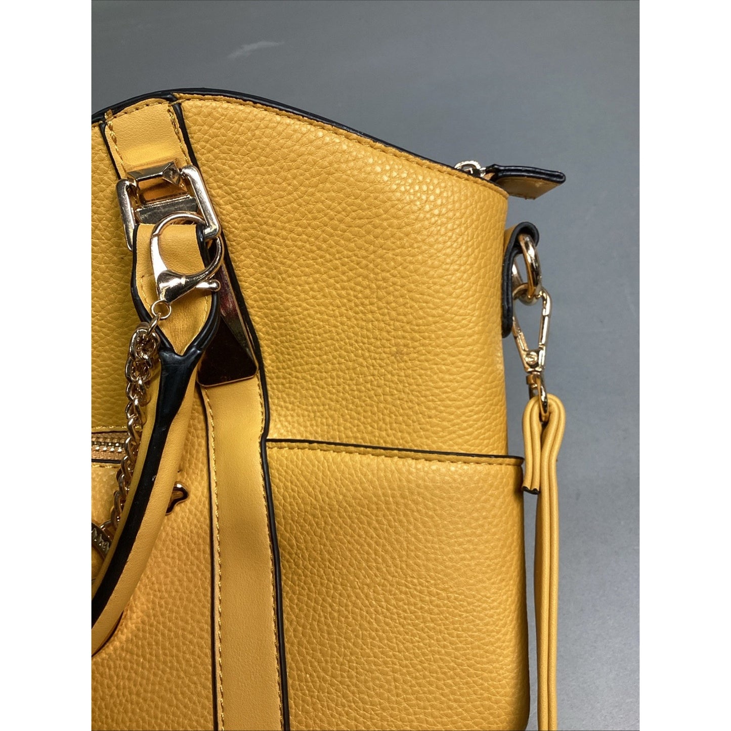 Mia K. Collection Yellow Faux Leather Purse Shoulder Bag