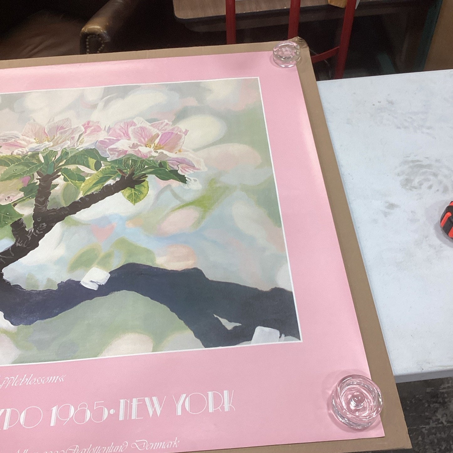 Oleziger Art Expo 1985 New York - Apple Blossoms Poster - 42.5x37.5”