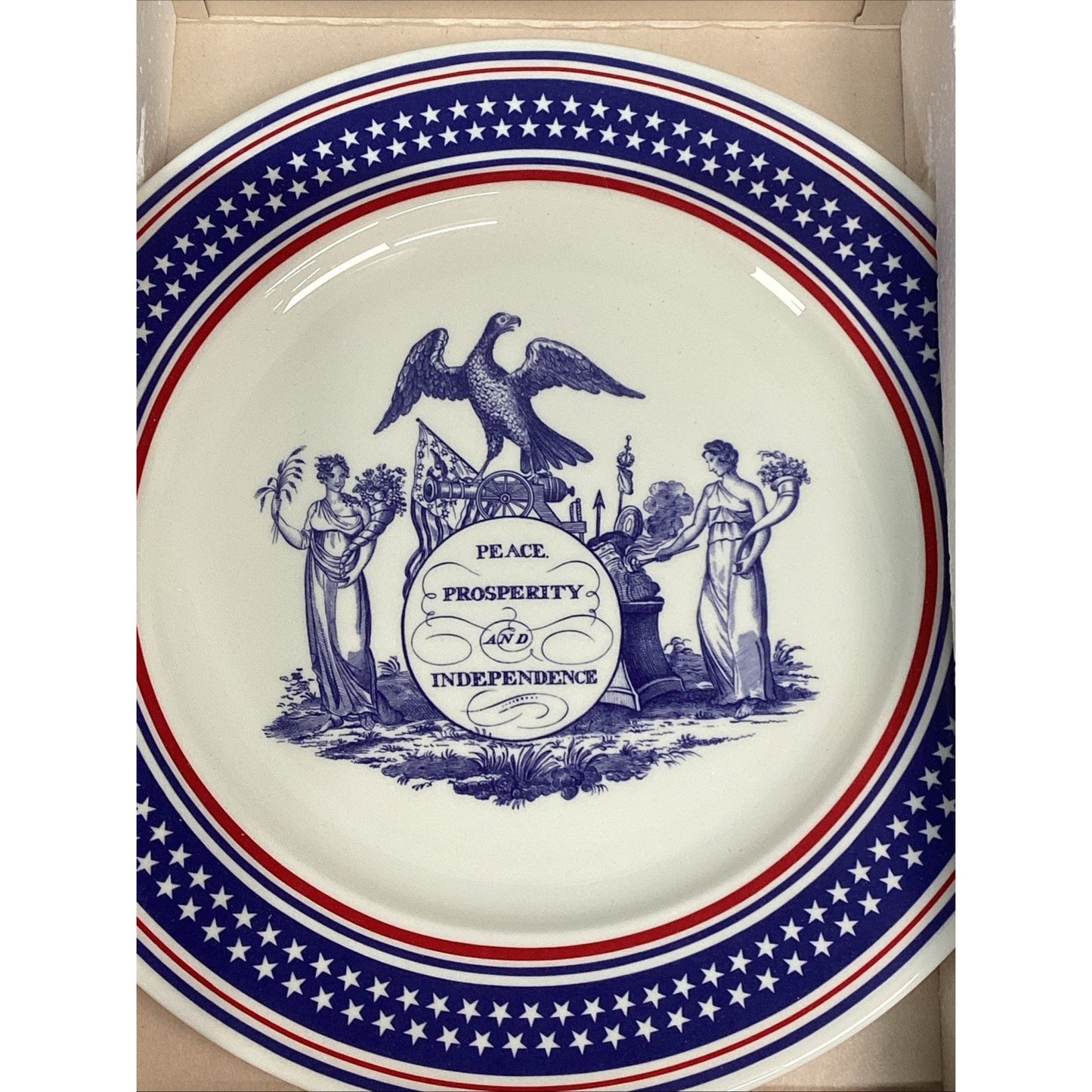 Set Of 2 Pfaltzgraff Bone China George HW Bush Inauguration Plates In Boxes