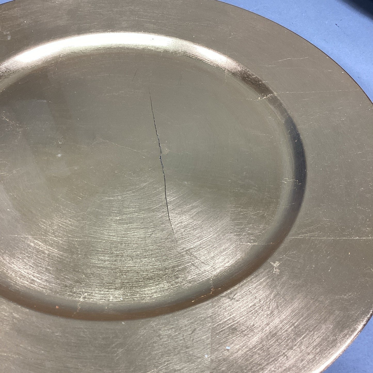 Set Of 9 Gold Gilt Chargers - 14”D