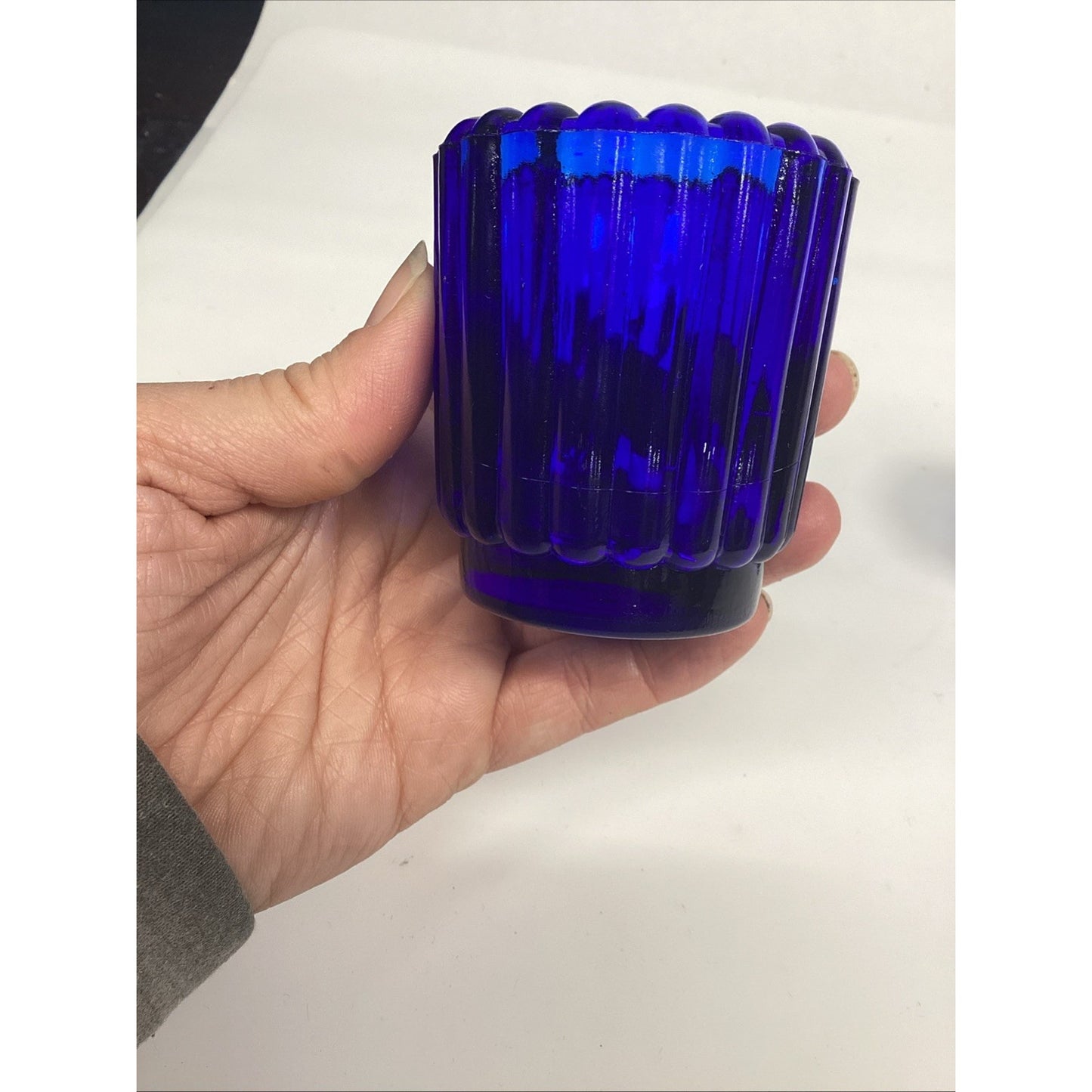 Set Of 2 Antique EAPG Cobalt & Blue Toothpick Holders
