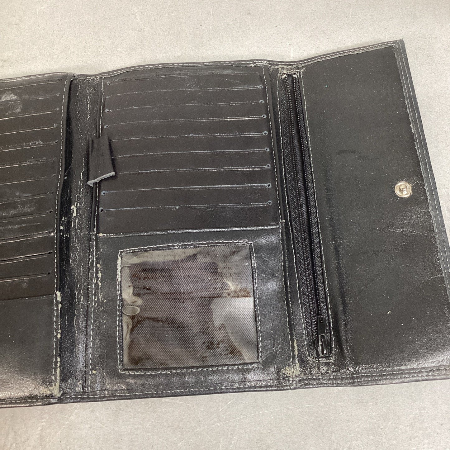 Fiorelli Black Leather Zip Around Wallet Clutch Genuine Cowhide Super Soft