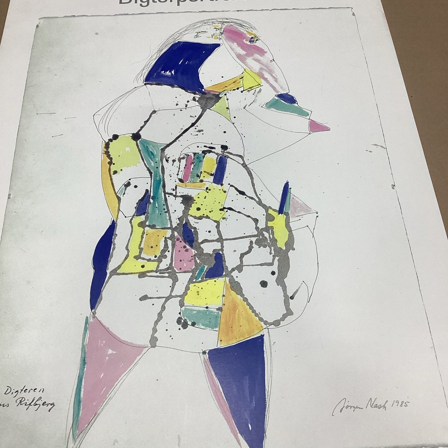 Jorgen Nash 1985 Digterportraetter Poster - 35.75x24”