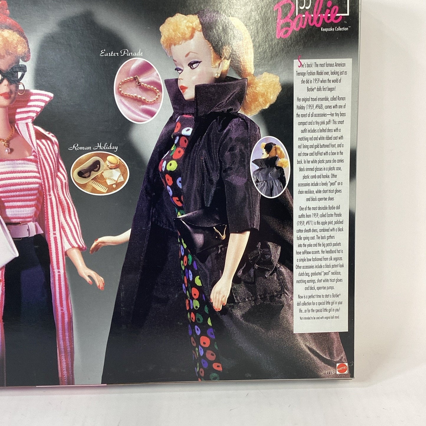 Barbie 35th Anniversary Barbie Doll, Fashions & Package 1959 Reproduction NOS