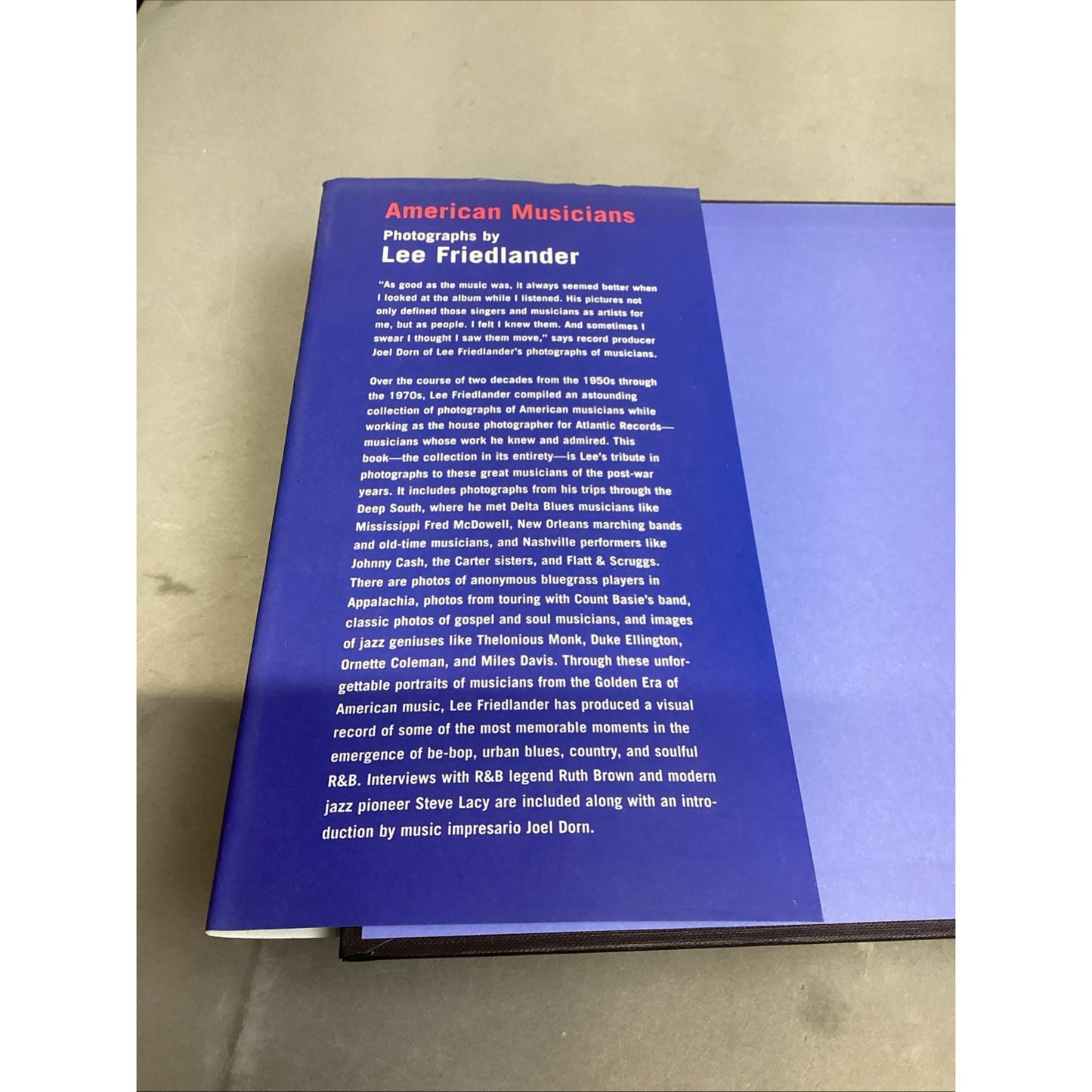 AMERICAN MUSICIANS By Lee Friedlander & Ruth Brown - Hardcover