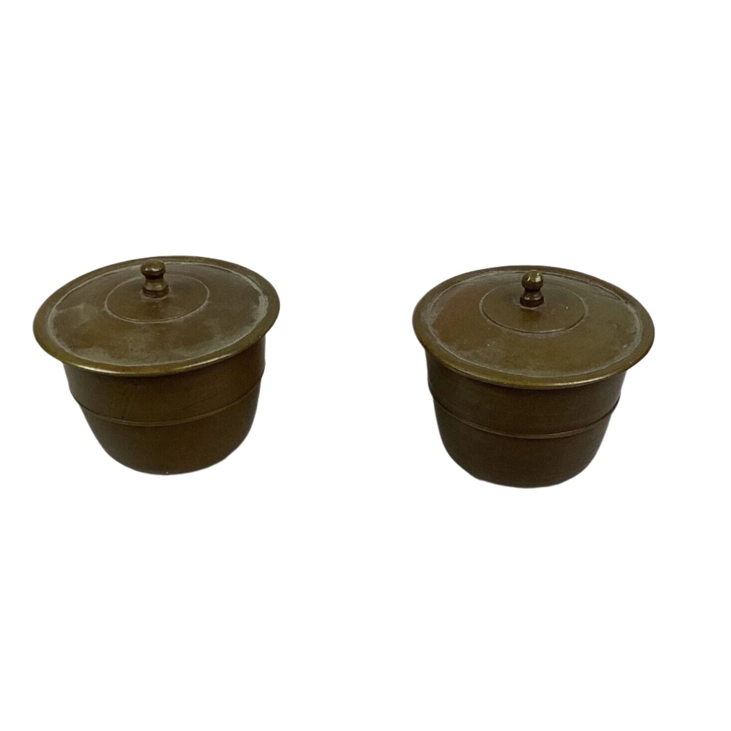 Set of 2 Vintage Trinket Jars With Lids