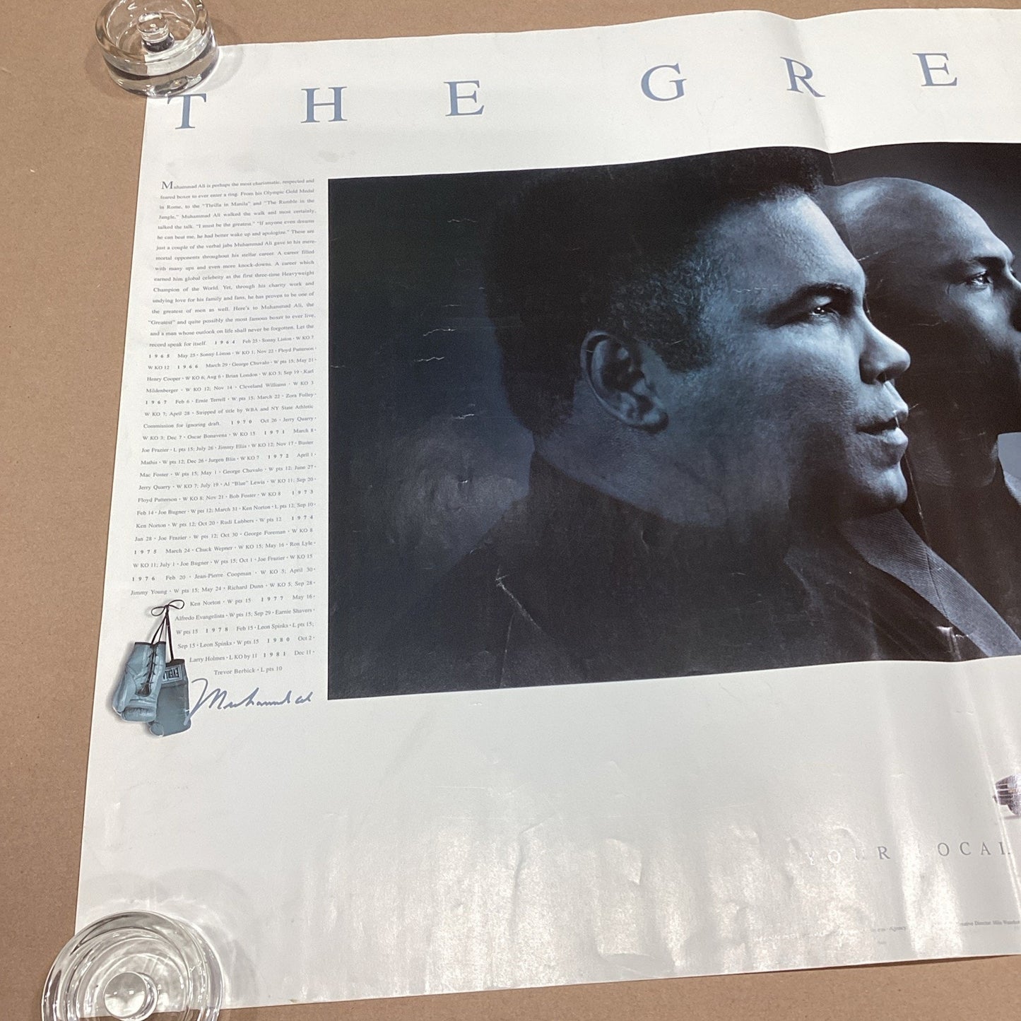 1997 THE GREATEST MUHAMMAD ALI MICHAEL JORDAN POSTER 38x23” - CHEVY PROMO