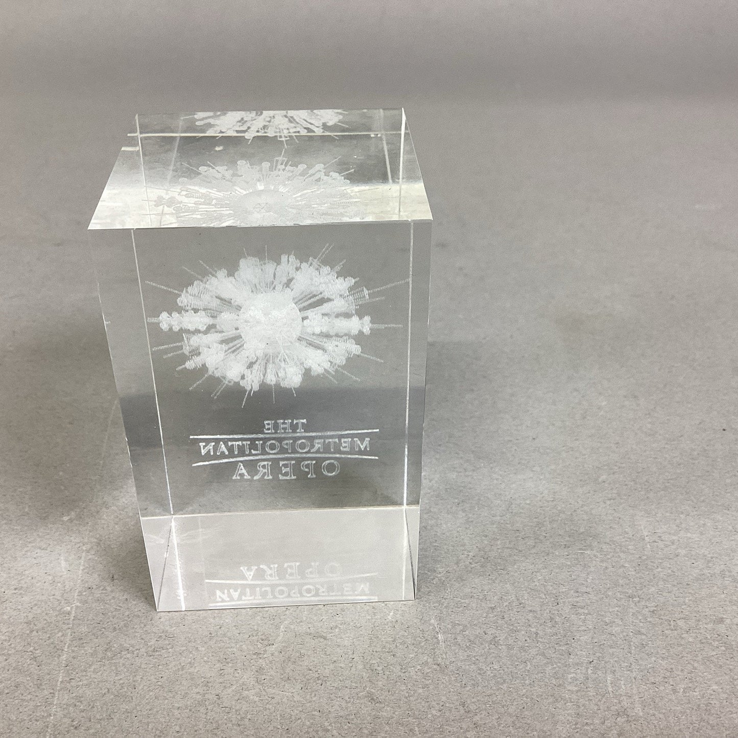 The Metropolitan Opera 3D Laser Crystal Glass Block Paperweight