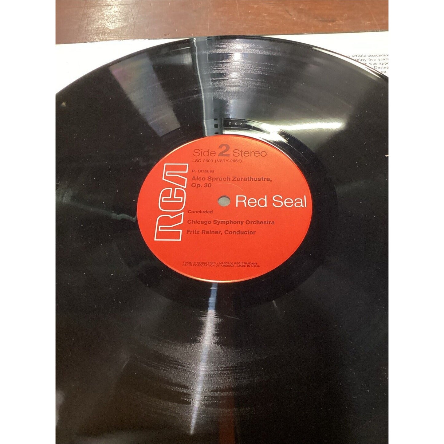 1962 Fritz Reiner Chicago Symphony Strauss Also Sprach Zarathustra LP Vinyl
