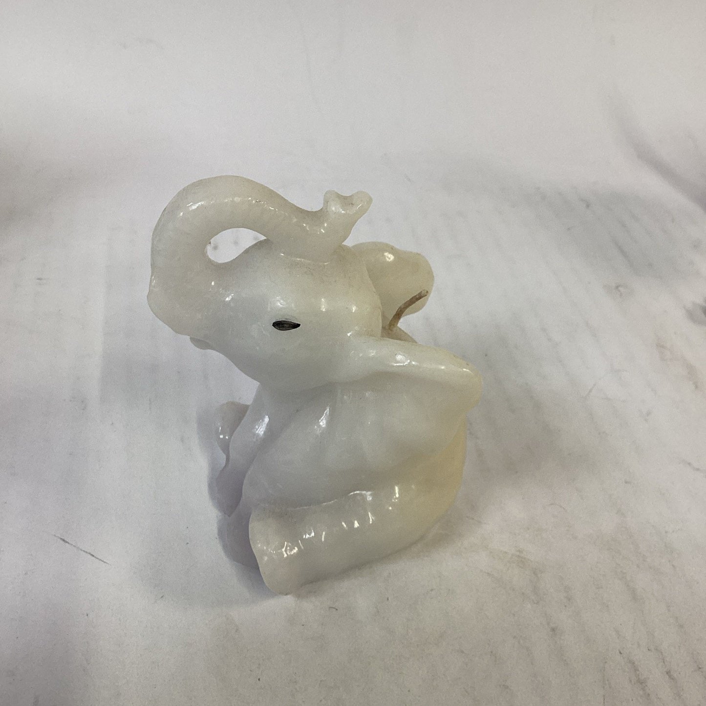 Lot of 3 Elephants - Candle, Figurine And Pin