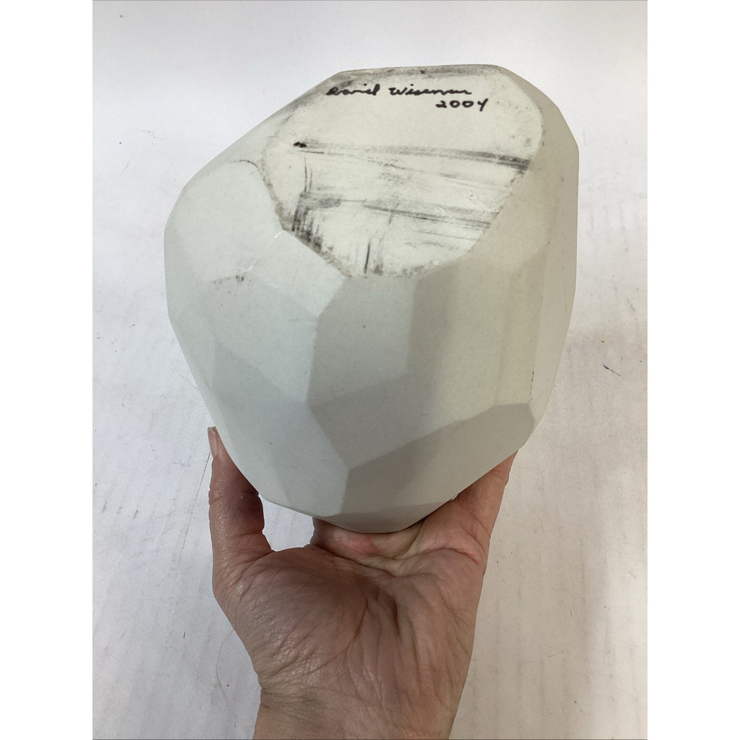 2004 Handmade Angled Vase - 6.75”H - By Daniel Wiseman