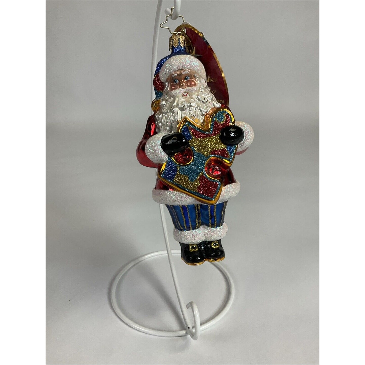 Christopher Radko A Very Important Piece Autism Glass Ornament Limited Puzzle