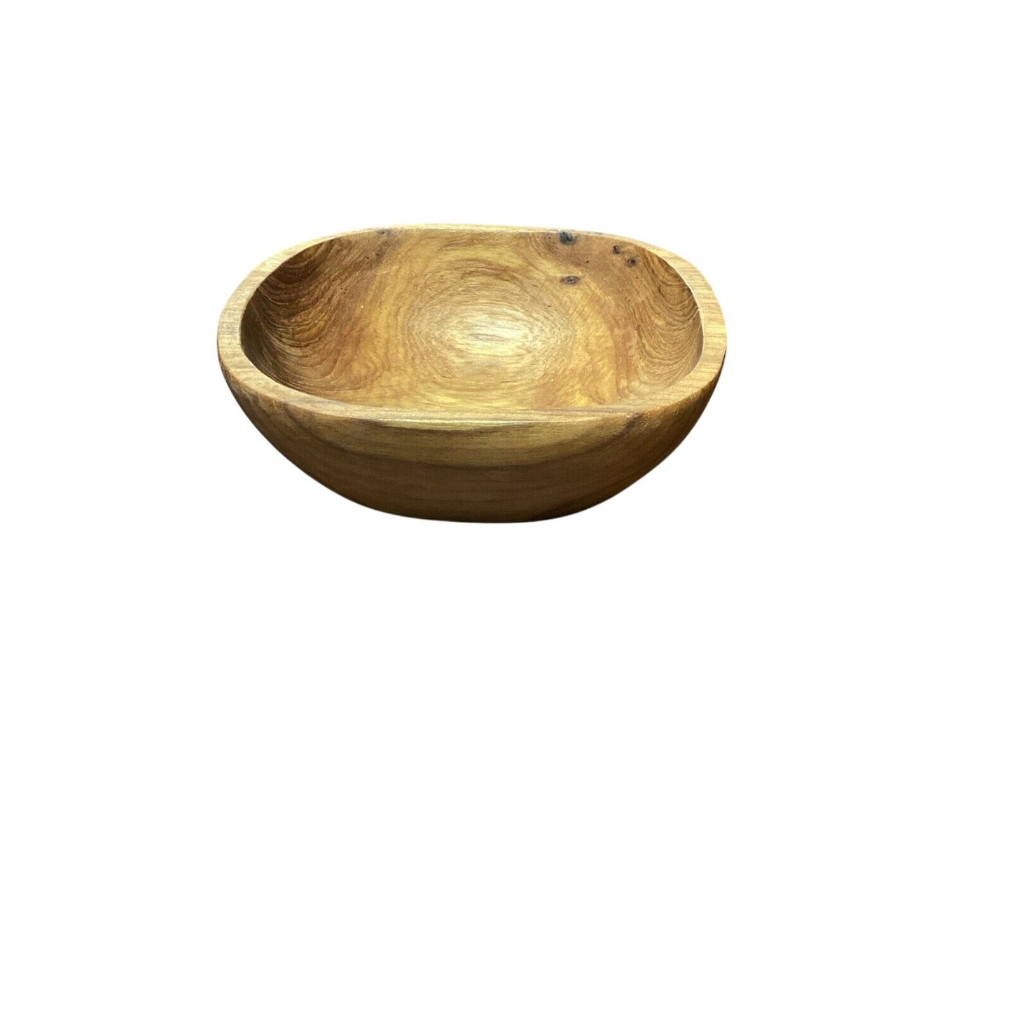 Set Of 2 Teak Wood Salad Soup Bowls - 5.75”D