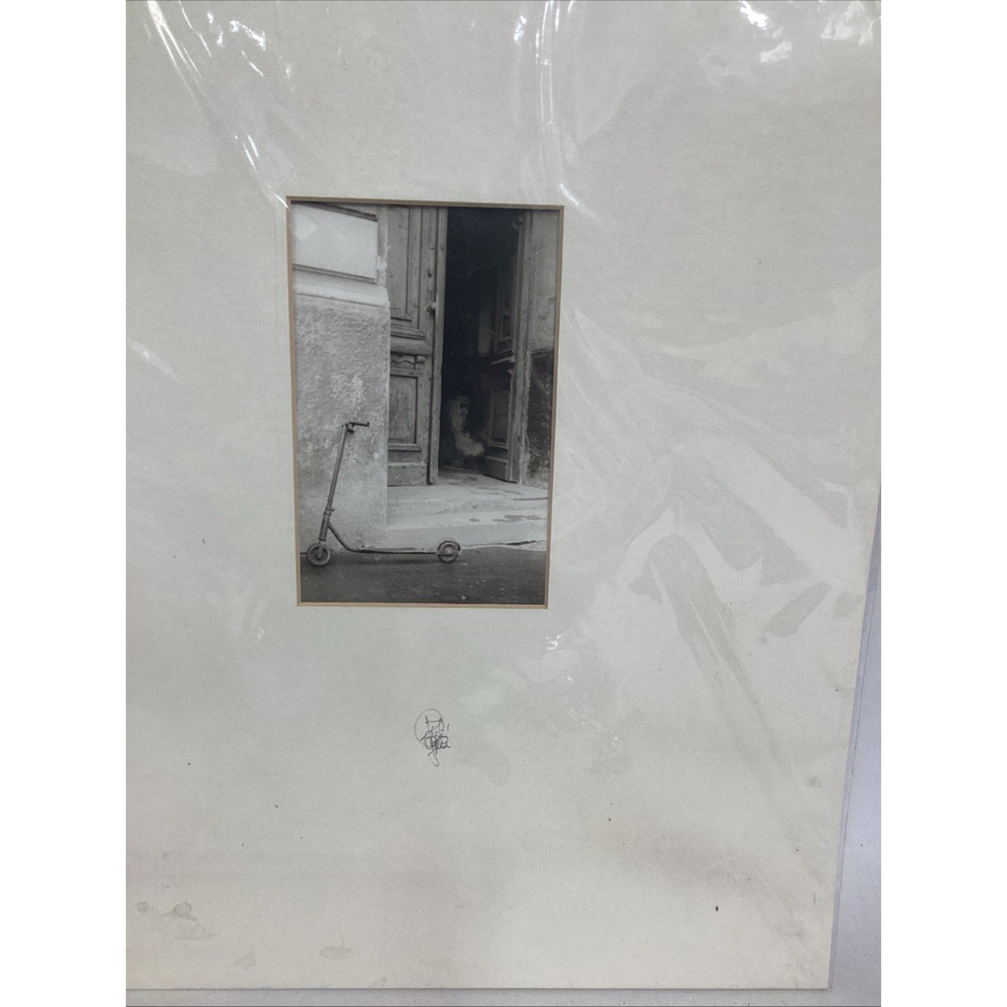 Antique Framed Fine Art Print Of A Scooter - Signed