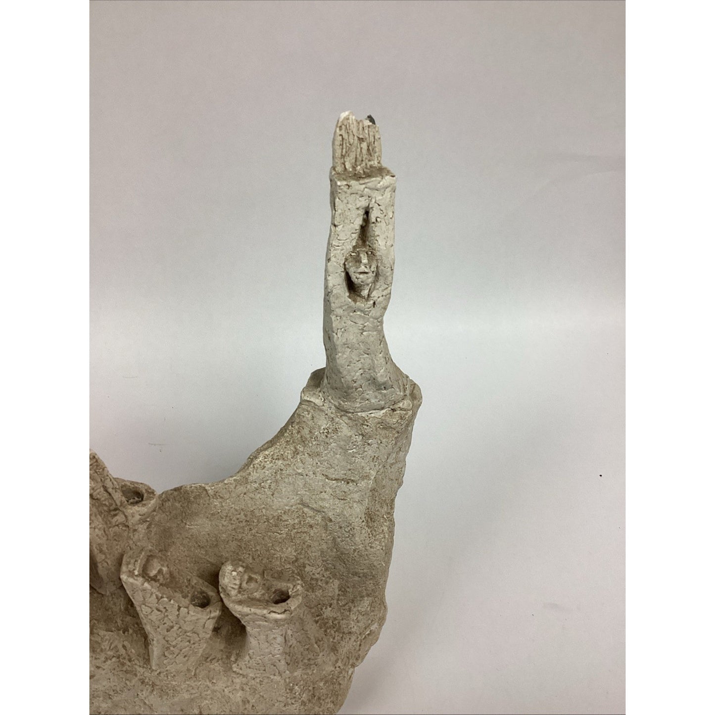 Austin Productions Vintage 1967 Menorah Judaica Large Clay Resin Statue - 21x14”