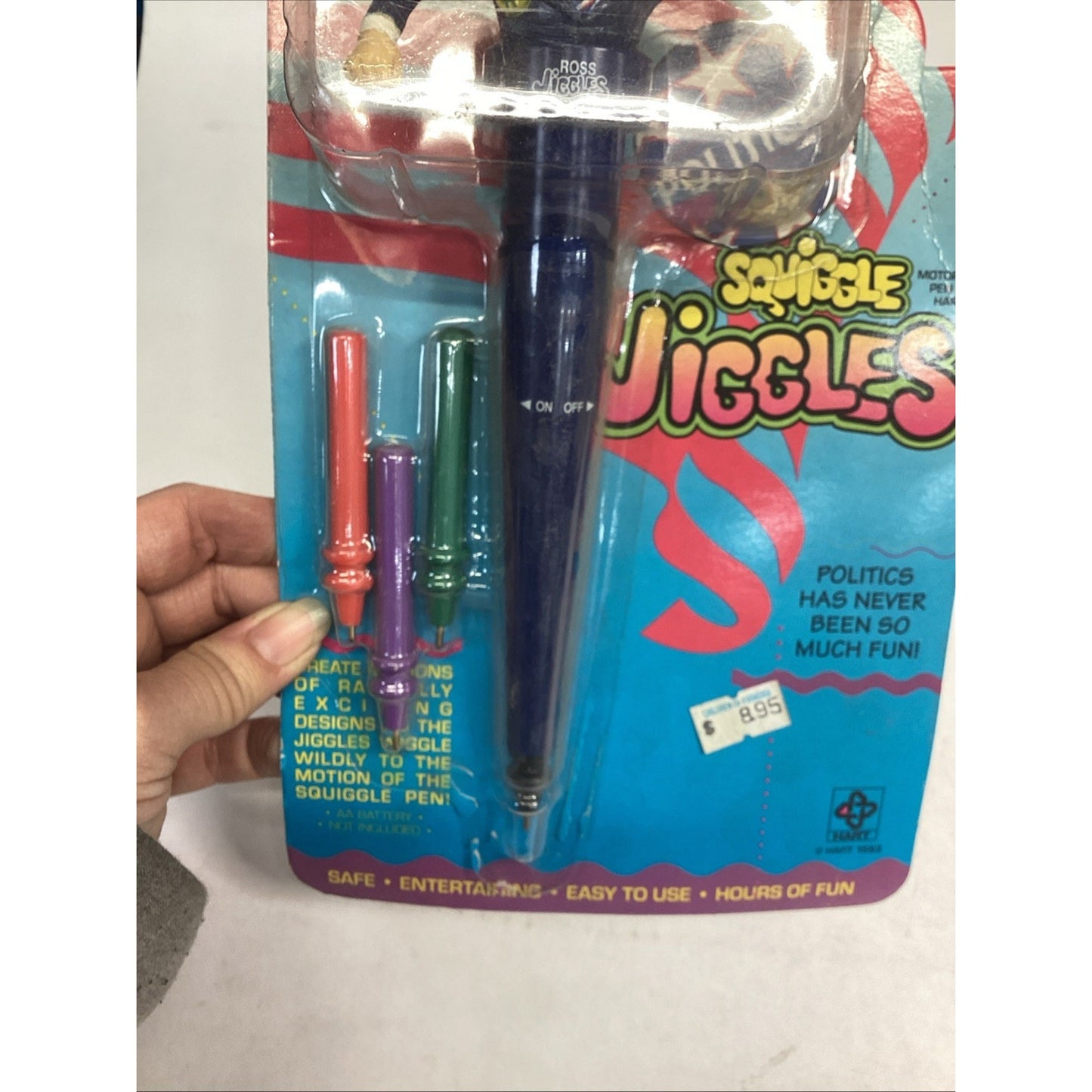 VINTAGE POLITICAL SQUIGGLE JIGGLES Motorized Pen ROSS PEROT PEN SET 1993 NIP