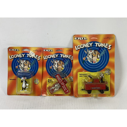 Vintage 1989 Lot of 3 NOS ERTL Looney Tunes Metal Characters/Vehicles