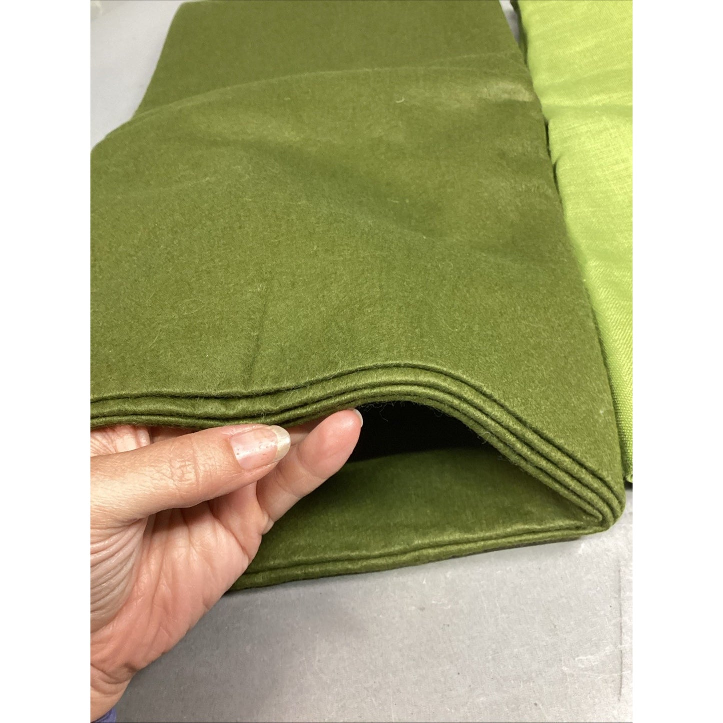 Set Of 2 Green Material For Tablecloth/Crafts/Blanket Making Fleece And Canvas