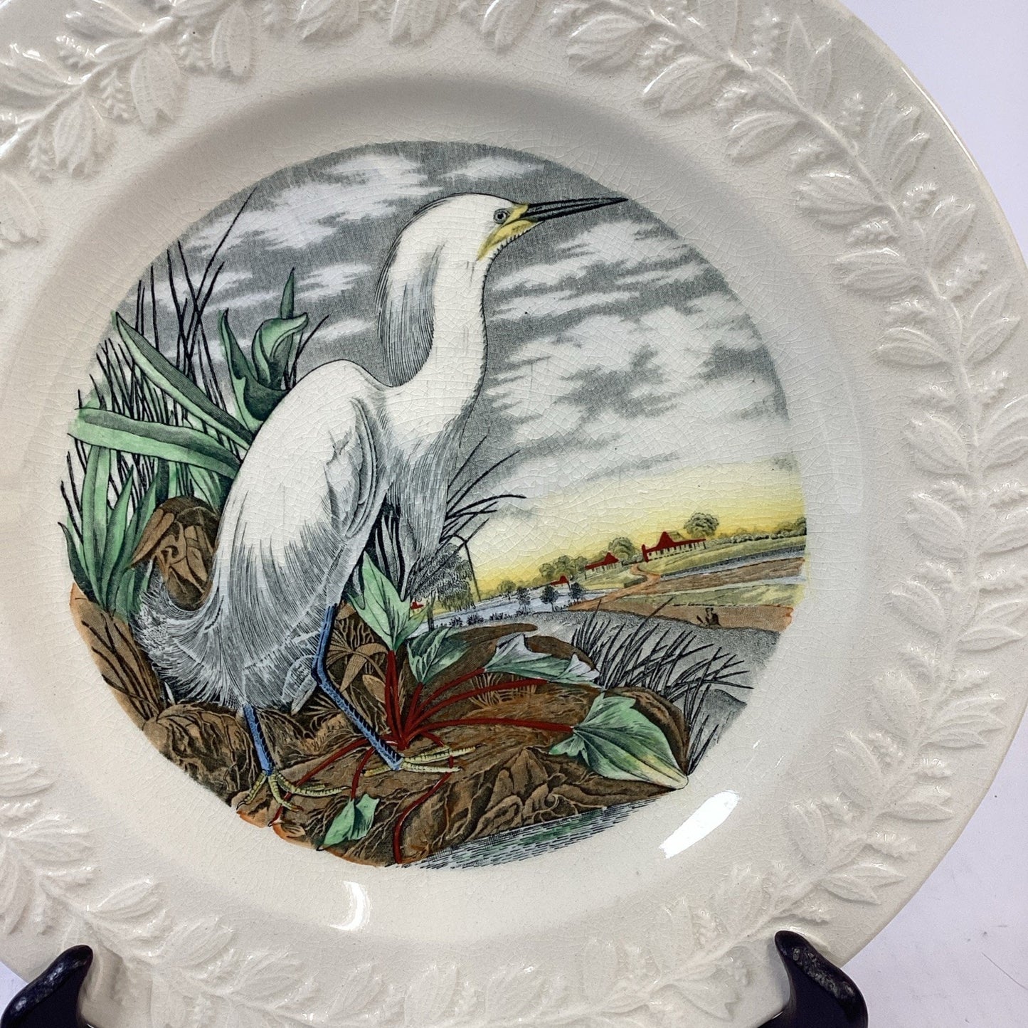 Adams England THE BIRDS OF AMERICA Audubon SNOWY EGRET Dinner Plate