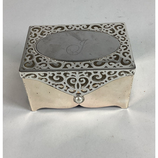 Things Remembered Silver Plated Filigree Ring Jewelry Trinket Box
