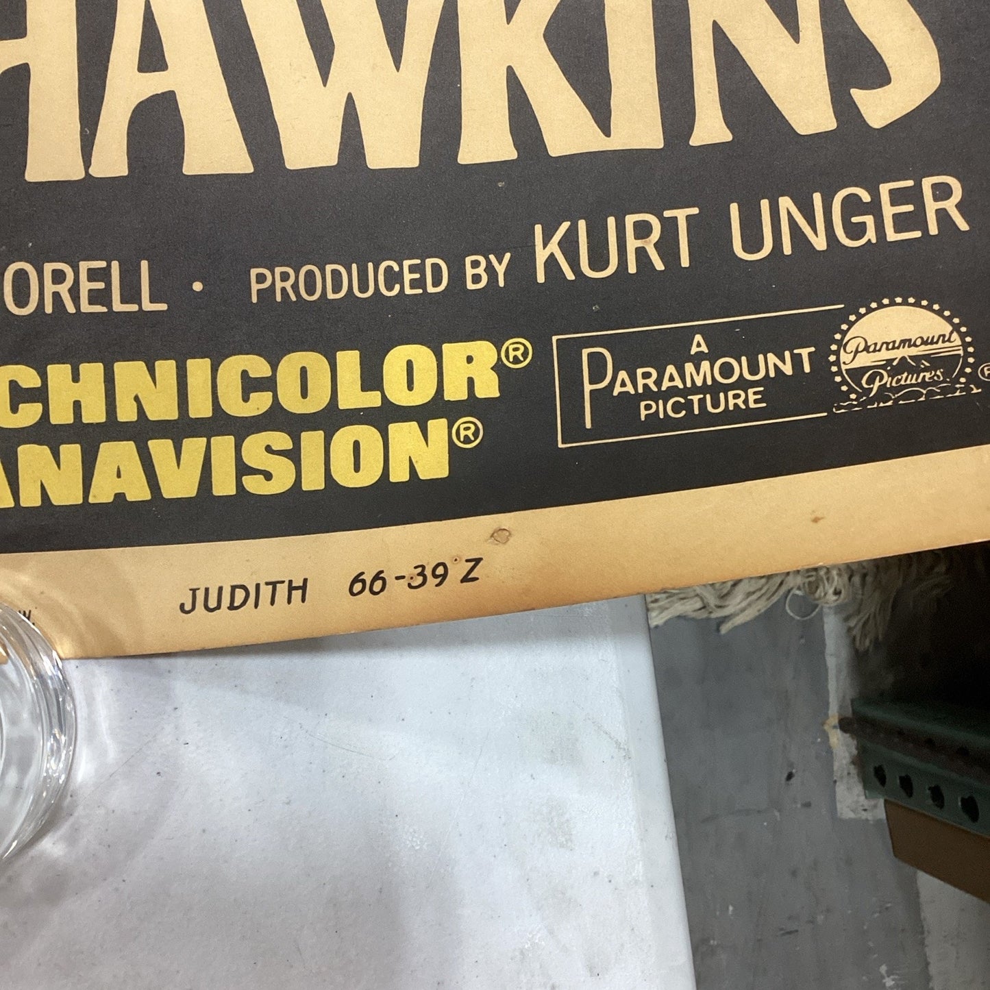Vintage 1965 ‘Judith’ Movie Poster - Paramount Pictures - 61x40”