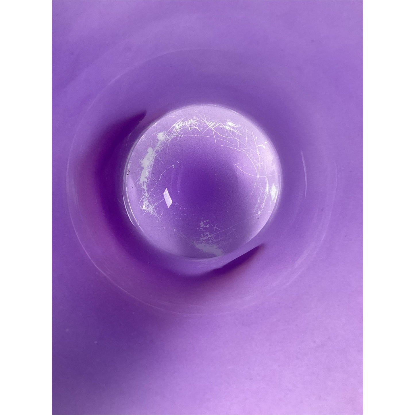 Large Smooth Hourglass Lavender Purple Frosted Glass Vase 8” Tall