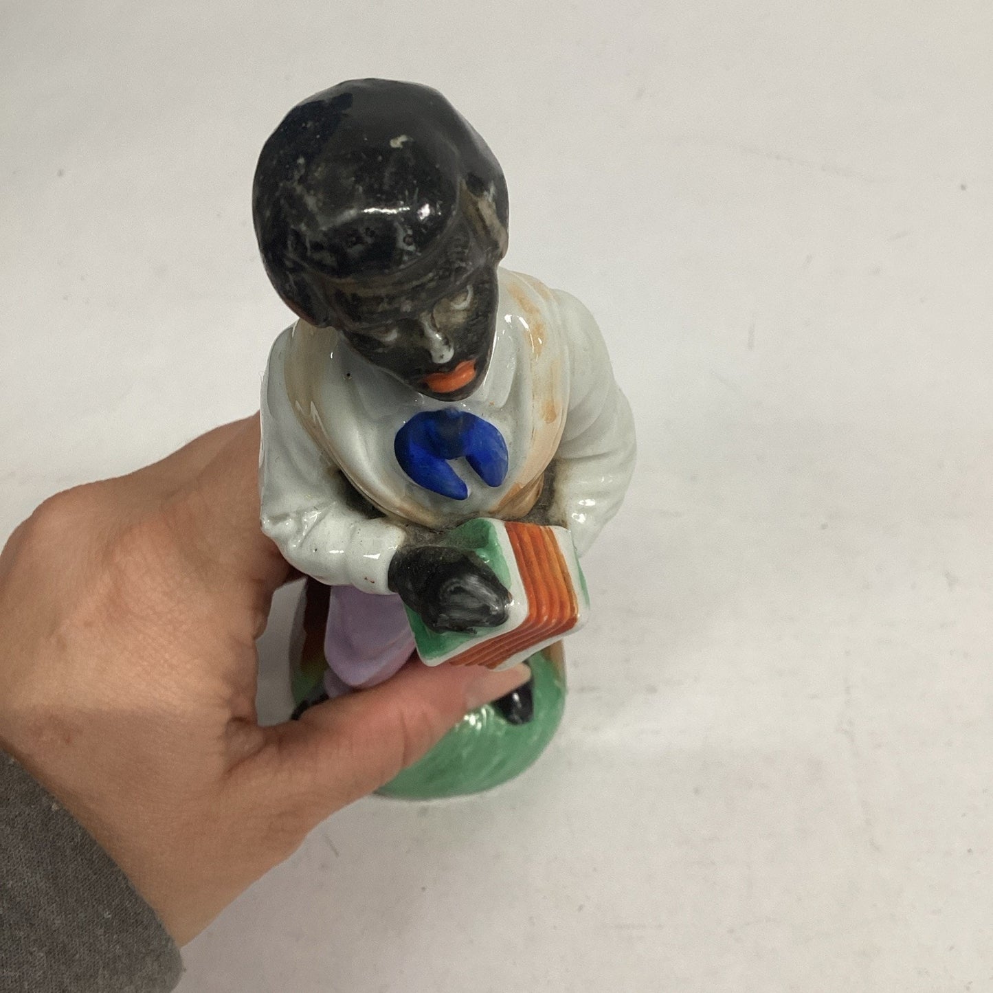 Victorian Era Staffordshire Figurine Of A Man Playing An Accordion