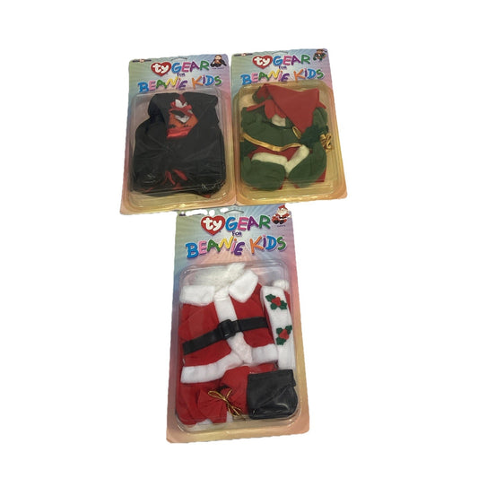 Lot Of 3 Ty Gear For Beanie Kids - The Count, Elf & Santa - New
