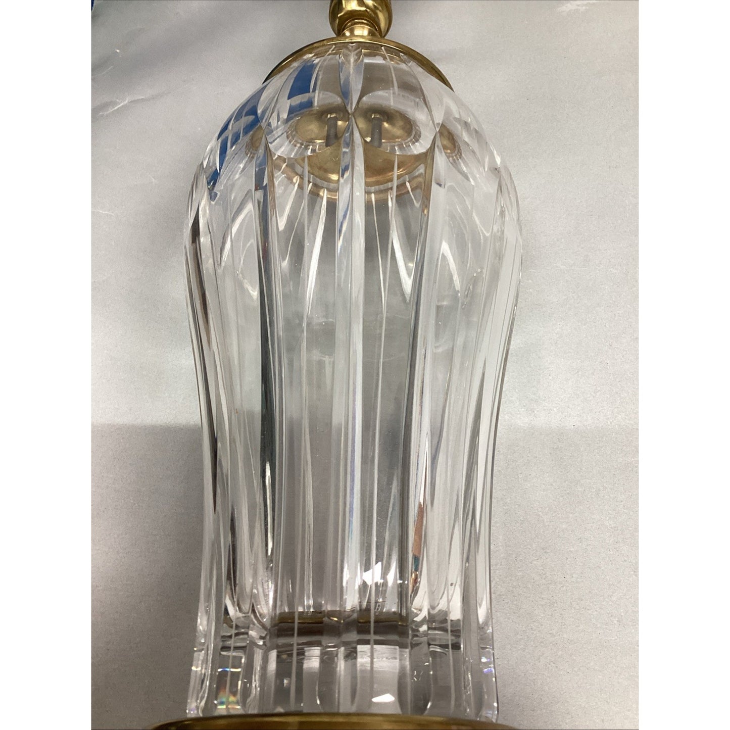 Vintage Pressed/Molded Glass Lamp W/ Hardware - 17.5”H - Tested And Works