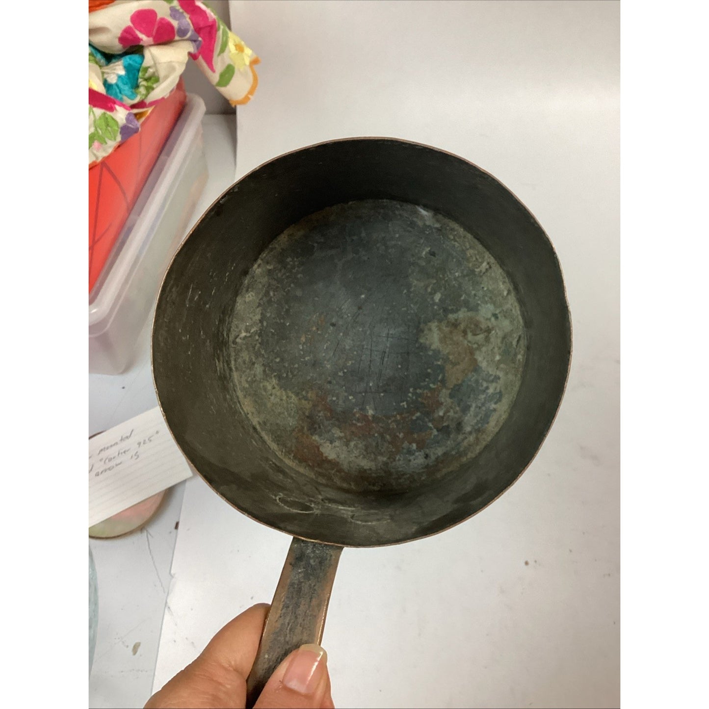 Vintage Copper Saucepan Pot (no Lid)