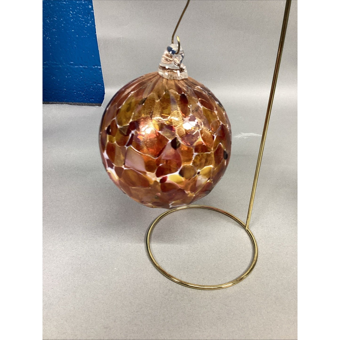 Set Of 3 Hand Blown Glass Christmas Ornaments With Ornament Hangers