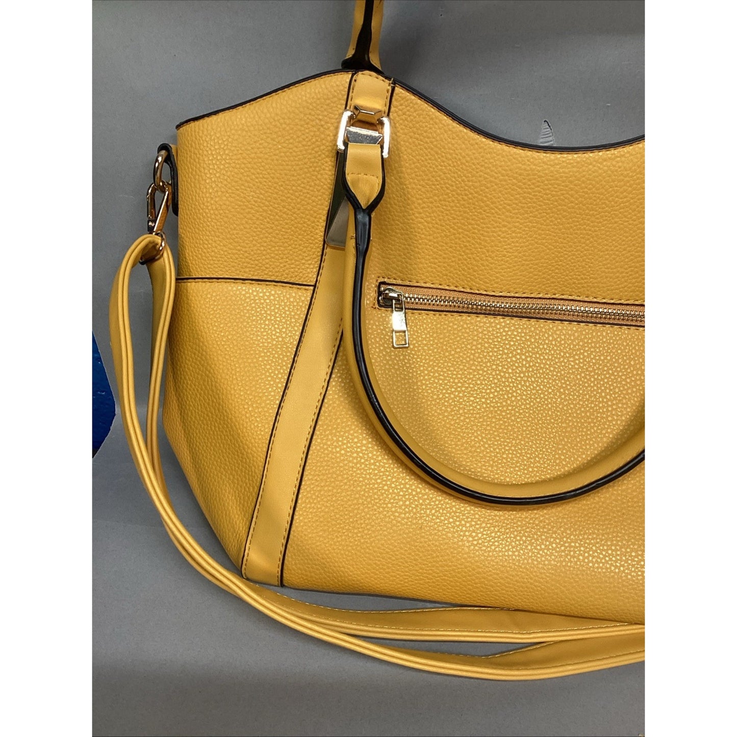 Mia K. Collection Yellow Faux Leather Purse Shoulder Bag