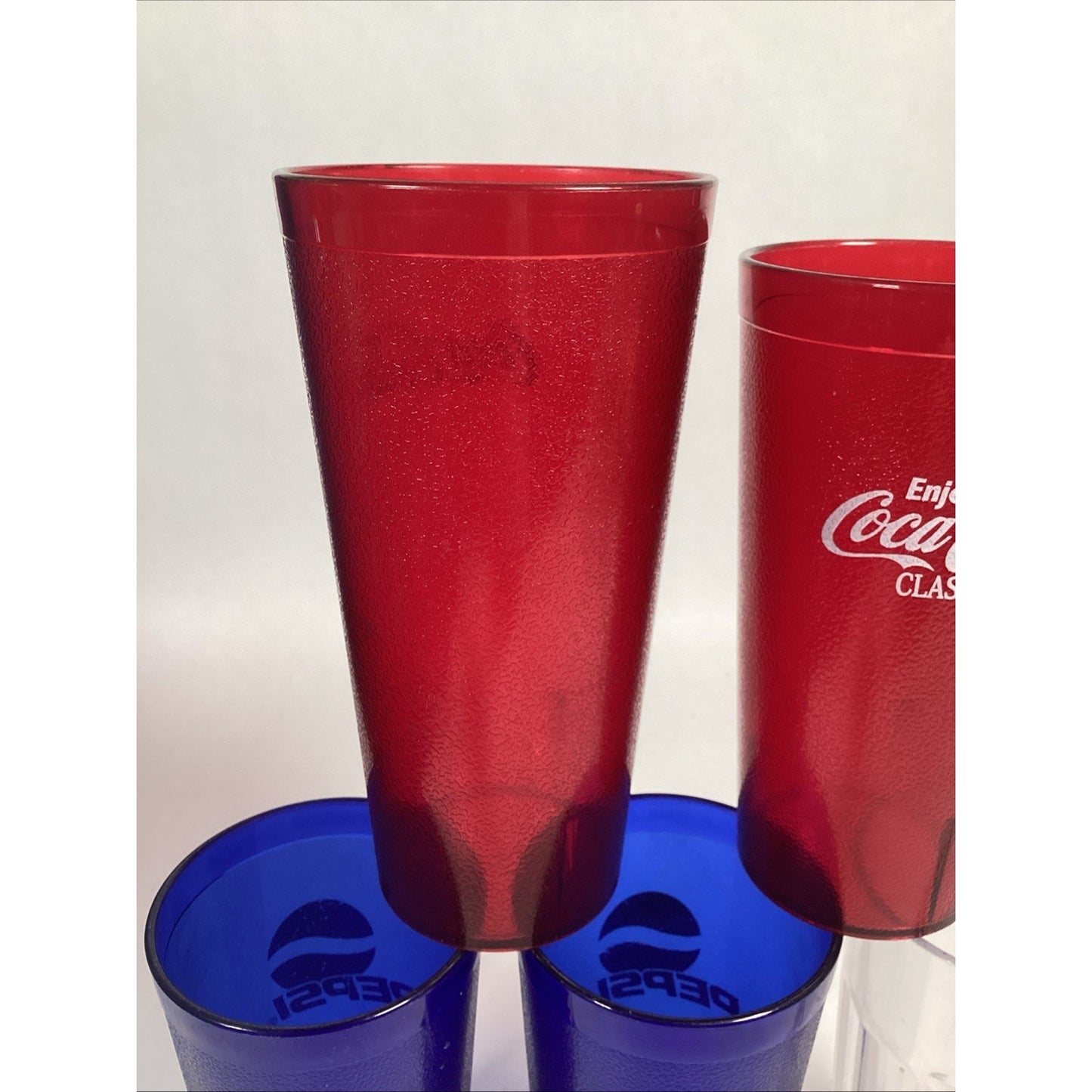 Lot Of 5 Vintage Coca Cola And Pepsi Plastic Tumblers