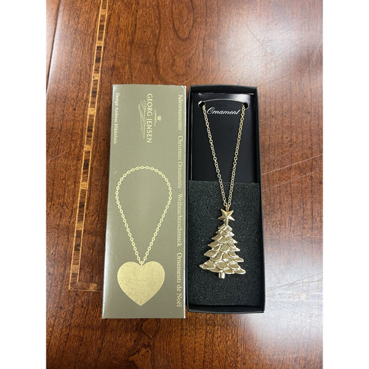 Georg Jensen Christmas Tree Ornament Denmark Gold Plated With Original Box