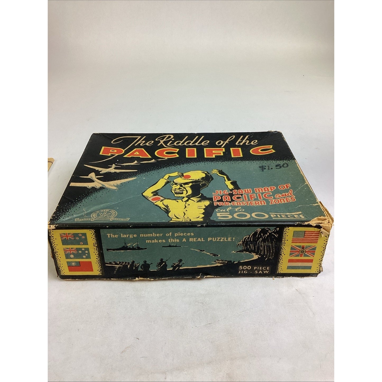 The Riddle Of The Pacific Jig-Saw Puzzle W/ Large Scale War Map - 1944