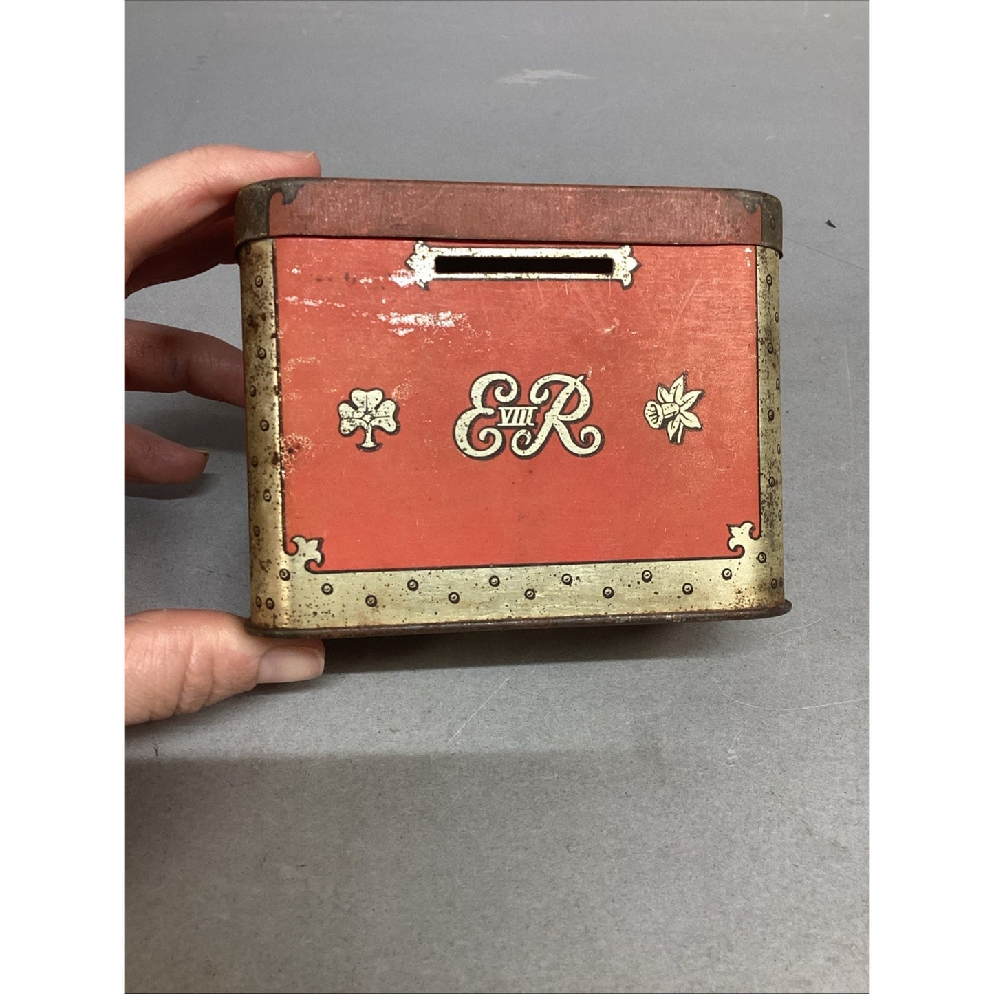Rare 1930s Edward VIII Coronation Westminster Abbey Treasure Chest Money OXO Tin