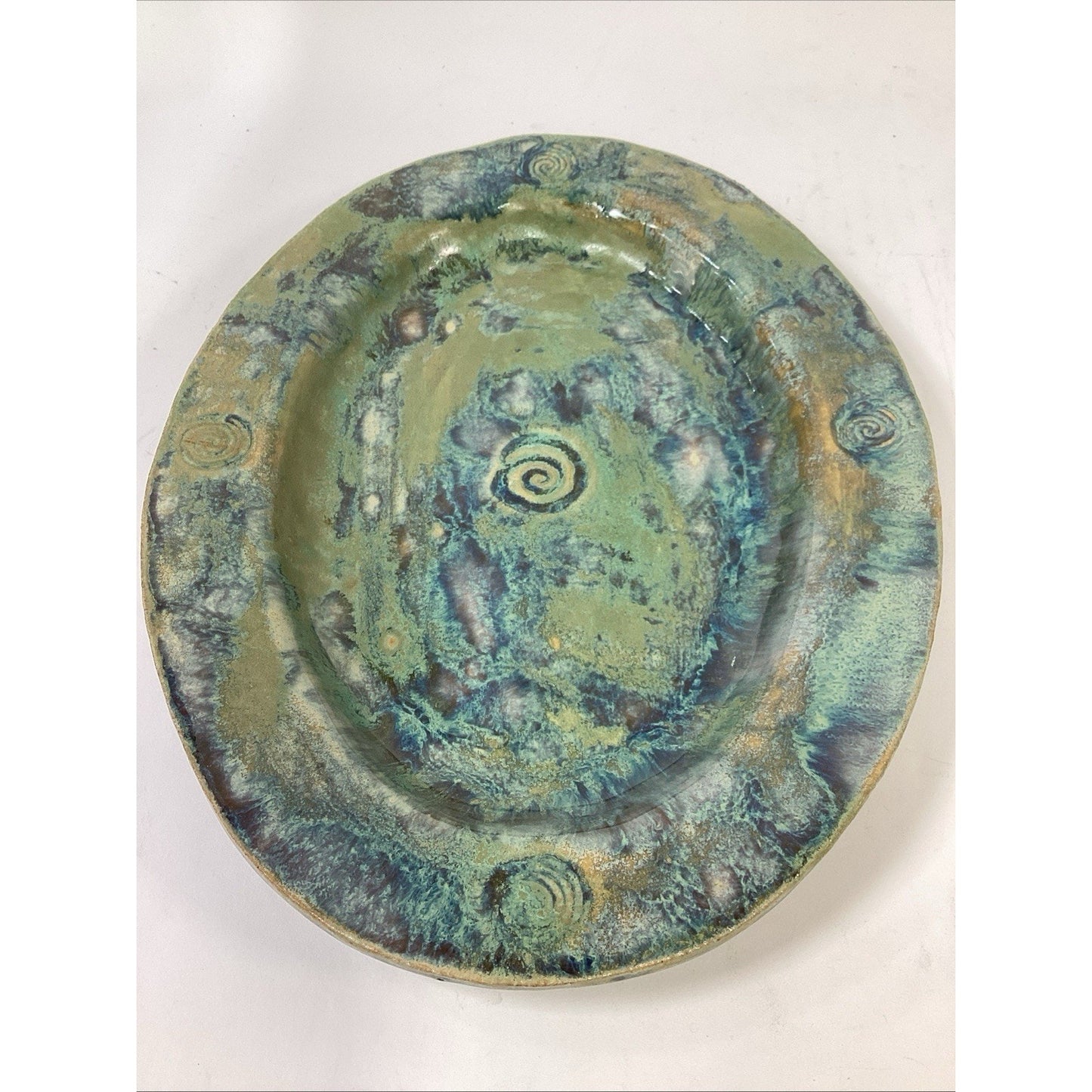 Lot Of 5 Handmade Studio Art Pottery - Platter, Bowls, Plate
