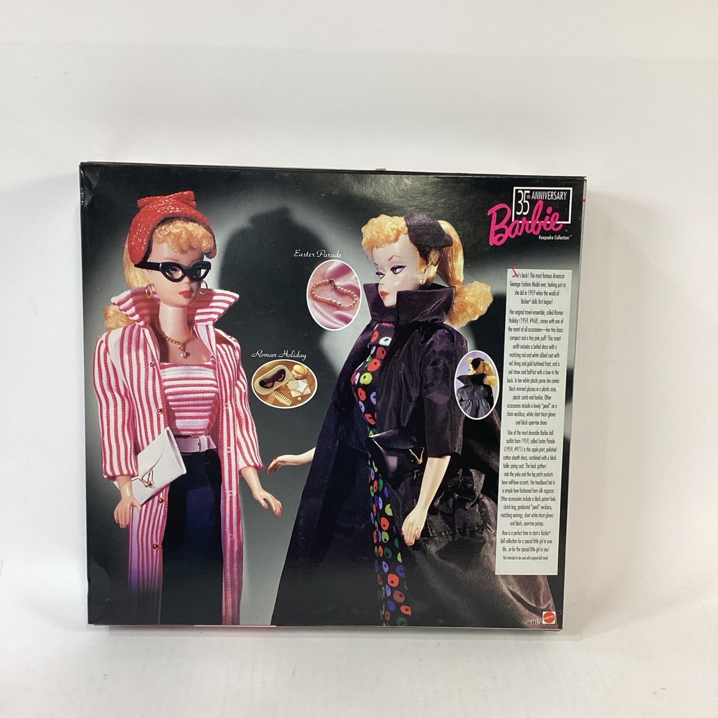 Barbie 35th Anniversary Barbie Doll, Fashions & Package 1959 Reproduction NOS