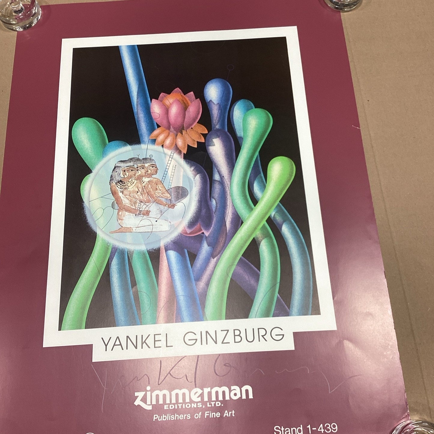 Yankel Ginzburg Signed 1982 Art Expo Poster - 29.75x22”