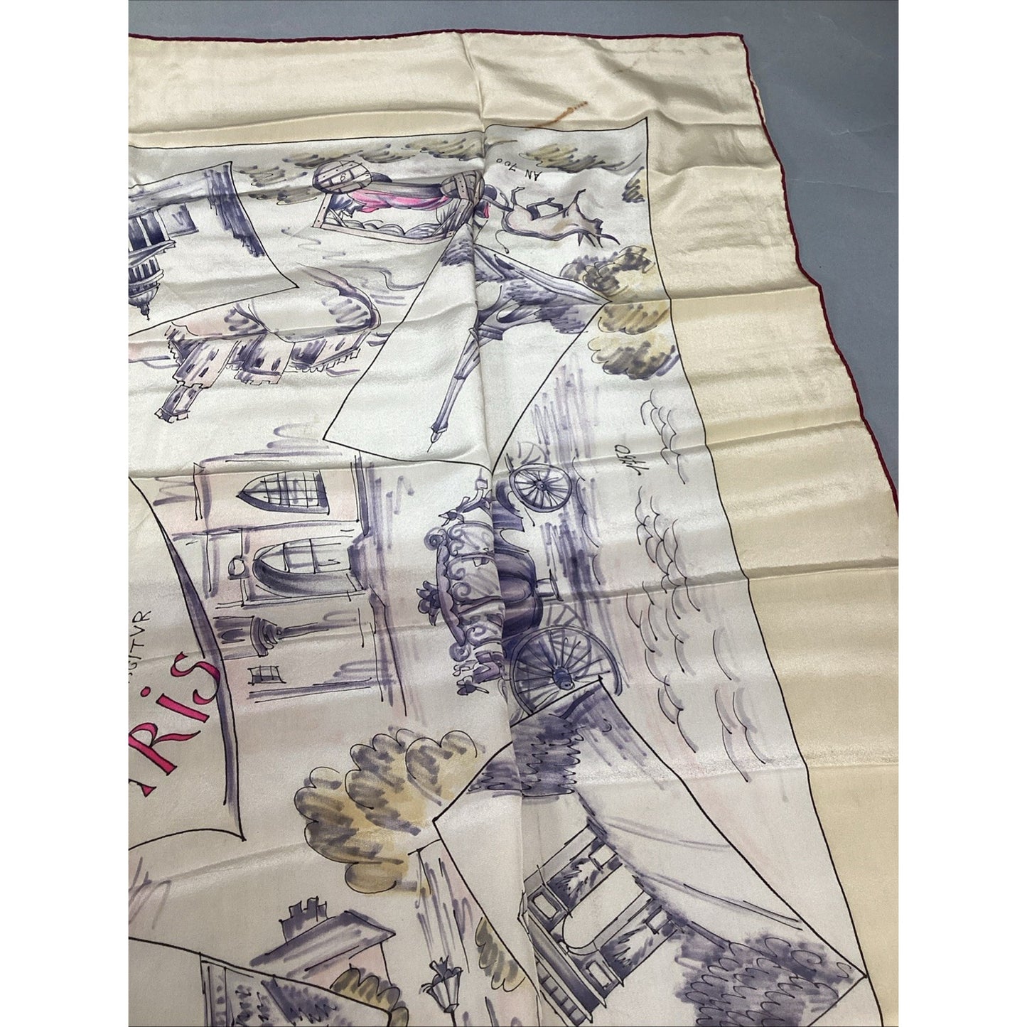 Women’s Silk Scarf Featuring 1914 Paris, France - 32x32”