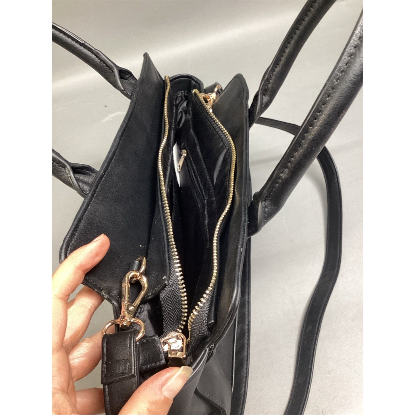 Black Synthetic Leather Purse