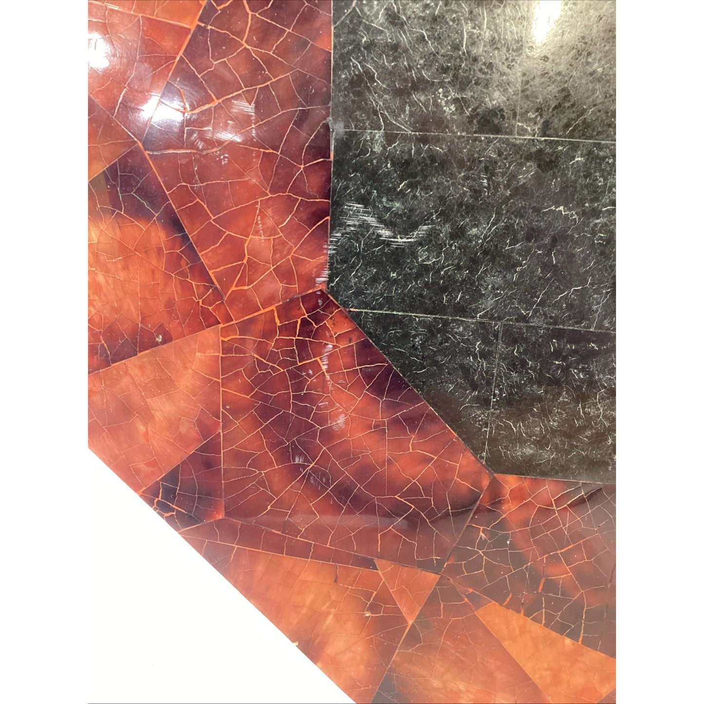 Octagonal Shaped Faux Marble Charcuterie Cheese Board - 15” - Felt Backing
