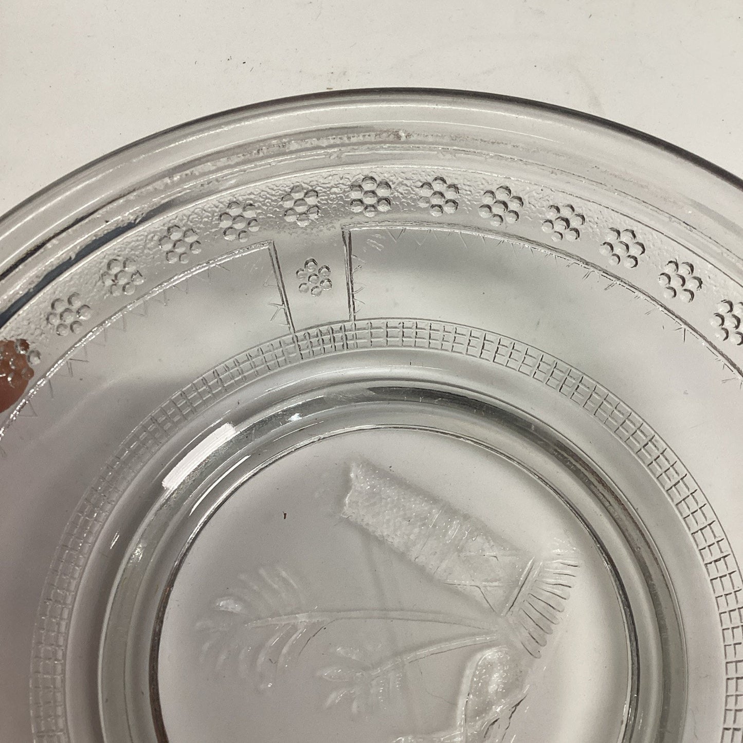Antique 1880’s Egyptian Pattern Pressed Glass Soup or Cereal Bowls