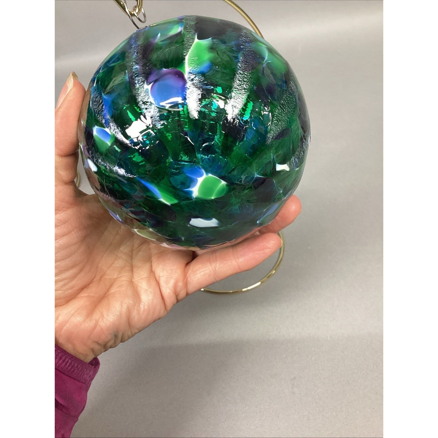 Set Of 3 Hand Blown Glass Christmas Ornaments With Ornament Hangers